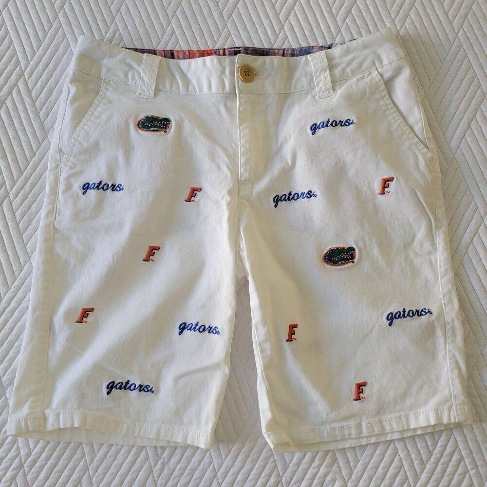 Florida Gators Womens UF College Classics Shorts Embroidered Size 8 White EUC